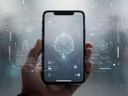 Hochwertiges Smartphone mit elegantem, mattem Glas-AI-Interface und unscharfem Hintergrund. - Foto: über boerse-global.de