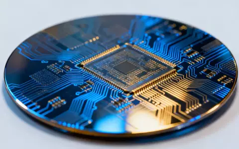 Ein glänzender Halbleiter-Wafer mit komplexen Schaltkreisstrukturen als Symbol für die Halbleiterindustrie. - Foto: über boerse-global.de