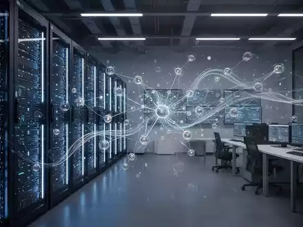 Modernes Rechenzentrum mit leuchtenden Servern und digitalen Datenströmen als Symbol für Cybersicherheit. - Foto: über boerse-global.de