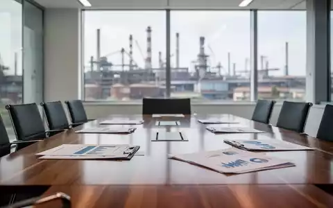 Moderner Konferenzraum mit Blick auf eine Industrielandschaft als Symbol für die Zusammenarbeit zwischen Politik und Wirtschaft. - Foto: über boerse-global.de