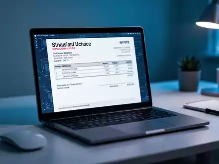 Ein Laptop-Bildschirm zeigt eine verdächtige digitale Rechnung, die auf einen Betrugsversuch hinweist. - Foto: über boerse-global.de