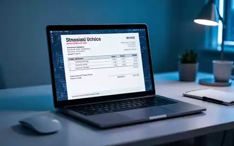 Ein Laptop-Bildschirm zeigt eine verdächtige digitale Rechnung, die auf einen Betrugsversuch hinweist. - Foto: über boerse-global.de