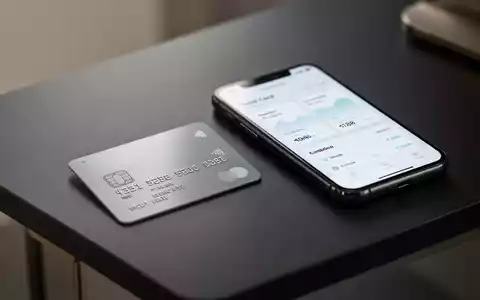 Metallische Debitkarte und Smartphone mit Finanz-App-Oberfläche auf einem Schreibtisch. - Foto: über boerse-global.de