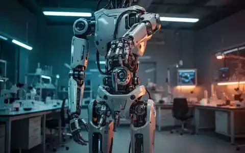 Ein hochmoderner humanoider Roboter in einem technologisch fortschrittlichen Labor mit kinoreifer Beleuchtung. - Foto: über boerse-global.de