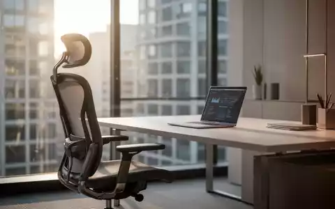 Ein minimalistischer, ergonomischer Homeoffice-Arbeitsplatz mit Laptop bei hellem Tageslicht. - Foto: über boerse-global.de