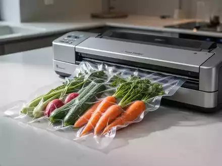 Frisches Gemüse in einer professionellen Vakuumverpackung auf einer modernen Küchentheke. - Foto: über boerse-global.de