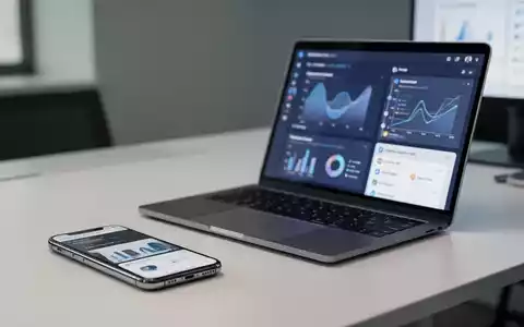 Moderner Arbeitsplatz mit Laptop und Smartphone, auf denen Datenvisualisierungen und Projektmanagement-Software zu sehen sind. - Foto: über boerse-global.de