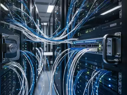 Moderne Serveranlage in einem Rechenzentrum als Symbol für Cybersicherheit und digitale Infrastruktur. - Foto: über boerse-global.de