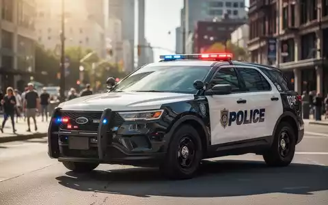 Polizeifahrzeug in einer städtischen Umgebung bei Tageslicht. - Foto: über boerse-global.de