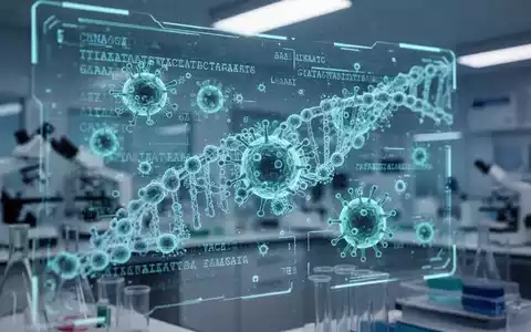Digitale Visualisierung von DNA-Sequenzen und mikrobiellen Strukturen in einem modernen Forschungslabor. - Foto: über boerse-global.de