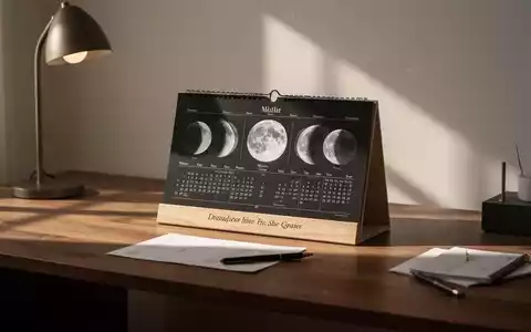 Mondphasen-Kalender auf einem Schreibtisch in sanftem Tageslicht zur Visualisierung von Planungszyklen. - Foto: über boerse-global.de