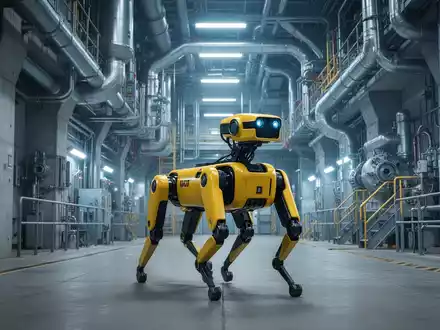 Ein vierbeiniger Roboter erkundet eine industrielle Atomanlage für Sanierungsarbeiten. - Foto: über boerse-global.de