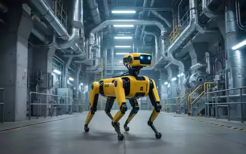 Ein vierbeiniger Roboter erkundet eine industrielle Atomanlage für Sanierungsarbeiten. - Foto: über boerse-global.de