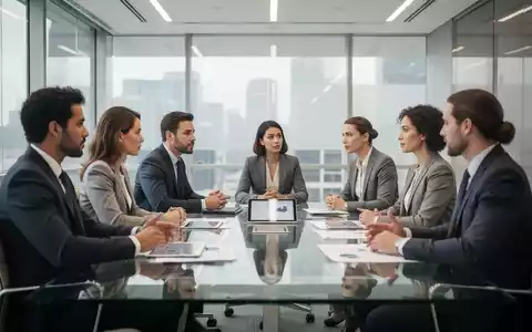 Professionelles Team in einem modernen Bürogebäude während eines konstruktiven Dialogs. - Foto: über boerse-global.de