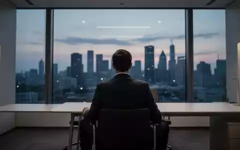 Eine Person in Business-Kleidung blickt nachdenklich aus einem Bürofenster über eine nächtliche Stadt. - Foto: über boerse-global.de