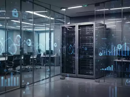Modernes Bankbüro-Interieur mit digitalen Datenüberlagerungen für sichere Finanz-Compliance und Überwachungssysteme. - Foto: über boerse-global.de