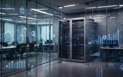 Modernes Bankbüro-Interieur mit digitalen Datenüberlagerungen für sichere Finanz-Compliance und Überwachungssysteme. - Foto: über boerse-global.de