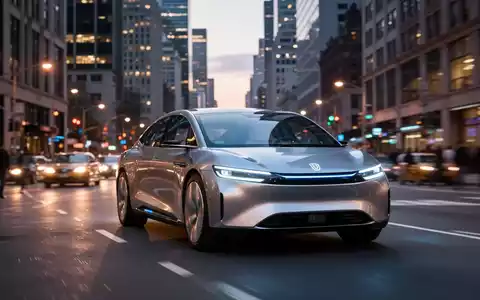Ein modernes autonomes Fahrzeug fährt bei Dämmerung durch eine belebte Stadtstraße, symbolisiert die Verbindung von Technik und Arbeit. - Foto: über boerse-global.de