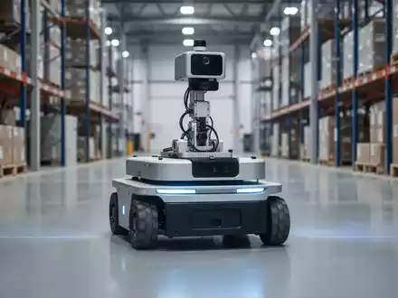 Autonomous mobile robot navigating a modern industrial warehouse environment. - Foto: über boerse-global.de
