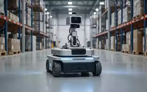 Autonomous mobile robot navigating a modern industrial warehouse environment. - Foto: über boerse-global.de