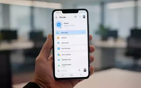 Ein Smartphone mit einer übersichtlichen Speicherverwaltungs-App auf dem Bildschirm in einer professionellen Büroumgebung. - Foto: über boerse-global.de