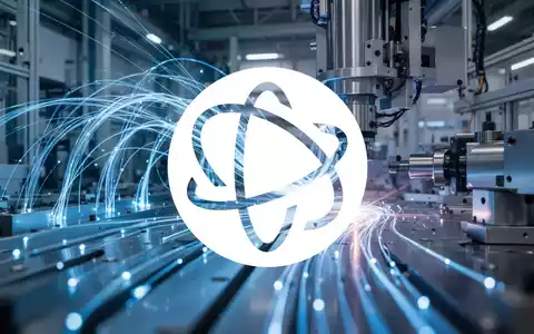 Abstrakte Darstellung von Hochtechnologie und industriellem Wachstum mit blauen Lichtspuren in einer modernen Fabrik. - Foto: über boerse-global.de
