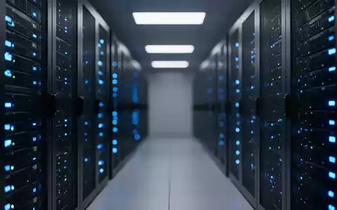 Moderne Serveranlage mit blau leuchtenden Kontrollleuchten in einem Rechenzentrum. - Foto: über boerse-global.de