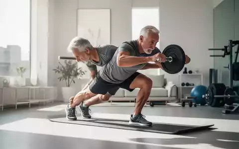 Eine sportliche Person über 50 führt in einem modernen Raum fokussiert Kraftübungen aus. - Foto: über boerse-global.de