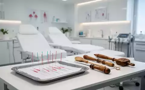 Moderner Behandlungsraum in einer deutschen Fachklinik für integrative Schmerztherapie mit TCM-Instrumenten. - Foto: über boerse-global.de