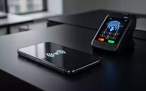 Ein modernes Smartphone liegt neben einem kontaktlosen Zahlungsterminal auf einem dunklen Untergrund. - Foto: über boerse-global.de