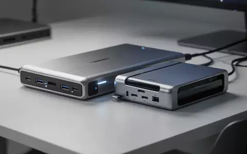 Nahaufnahme einer Hochleistungs-USB-C-Dockingstation und SSD-Gehäuse auf einem modernen Schreibtisch. - Foto: über boerse-global.de