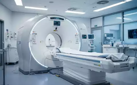 Moderner PET-Scanner in einem hellen klinischen Untersuchungsraum zur medizinischen Diagnose in München. - Foto: über boerse-global.de
