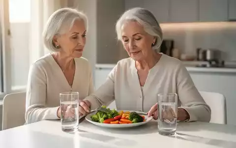 Eine ältere Frau beim gesunden Mittagessen in hellem, natürlichem Licht als Symbol für bewusste Ernährung. - Foto: über boerse-global.de