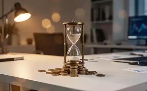 Eine Sanduhr auf einem Stapel Münzen symbolisiert den Zusammenhang zwischen Sparquote und Arbeitszeit. - Foto: über boerse-global.de