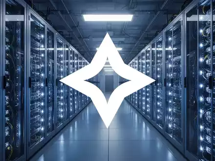 Modernes Rechenzentrum mit leuchtenden Server-Racks in kühler, professioneller Lichtstimmung. - Foto: über boerse-global.de
