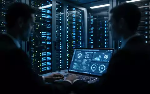 Ein IT-Experte arbeitet in einem modern beleuchteten Serverraum an der Absicherung von Netzwerkinfrastrukturen. - Foto: über boerse-global.de