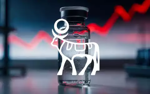 Abstrakte Darstellung von Volatilität im Pharmasektor mit einer gläsernen Laborampulle in düsterer, stimmungsvoller Beleuchtung. - Foto: über boerse-global.de