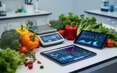 Frisches Gemüse neben medizinischen Messgeräten und einem Tablet mit Stoffwechseldiagrammen in einem Labor. - Foto: über boerse-global.de