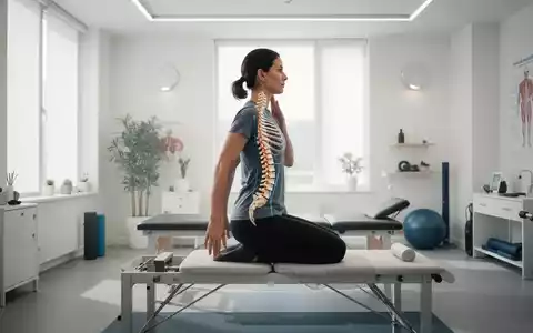 Eine Person praktiziert rückenschonende Bewegungsabläufe in einem modernen physiotherapeutischen Umfeld. - Foto: über boerse-global.de