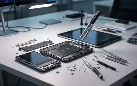 Professionelle Reparatur von elektronischen Geräten an einem modernen Schreibtisch mit Präzisionswerkzeugen. - Foto: über boerse-global.de