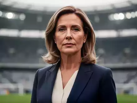 Bundesarbeitsministerin BĂ€rbel Bas bei einem Sommerinterview im Stadion - Foto: ĂŒber boerse-global.de
