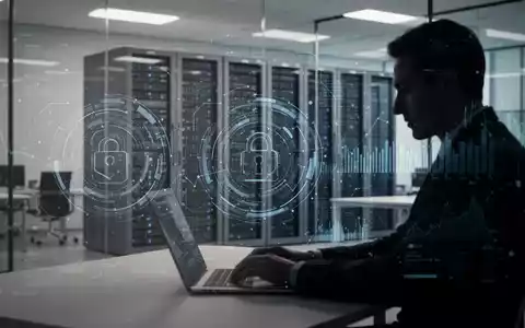Digitale Datenvisualisierung in einem modernen Bürogebäude zur Darstellung von Cybersicherheit und Entschädigungsansprüchen. - Foto: über boerse-global.de