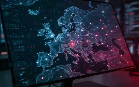 Digital map of Europe on a computer screen representing the spread of the Ousaban banking trojan. - Foto: über boerse-global.de