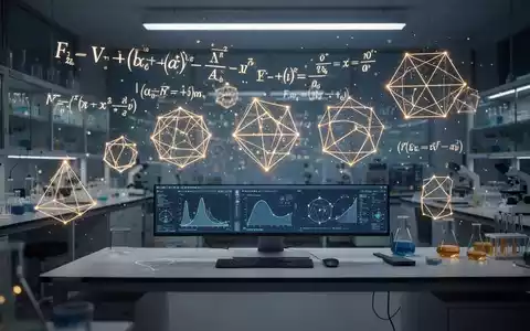 Abstrakte mathematische Formeln und geometrische Datenstrukturen in einem modernen, professionell beleuchteten Labor. - Foto: über boerse-global.de
