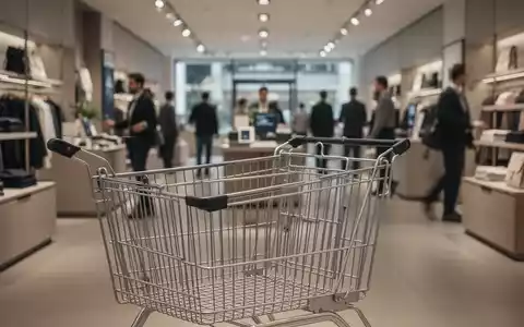 Ein leerer Einkaufswagen in einem modernen Einzelhandelsgeschäft symbolisiert die Konsumzurückhaltung der Verbraucher. - Foto: über boerse-global.de