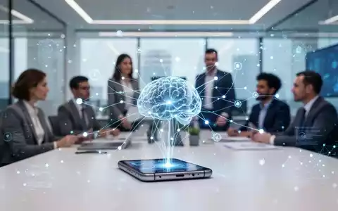 Digitale Grafik zur Darstellung der KI-Integration am Telekommunikationsarbeitsplatz mit Datenkonnektivität und moderner Technologie. - Foto: über boerse-global.de