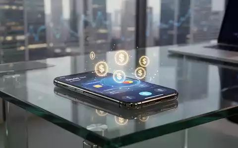 Ein Smartphone zeigt eine digitale Krypto-Wallet-Oberfläche auf einem modernen Büroschreibtisch, das Stablecoin-Transaktionen darstellt. - Foto: über boerse-global.de