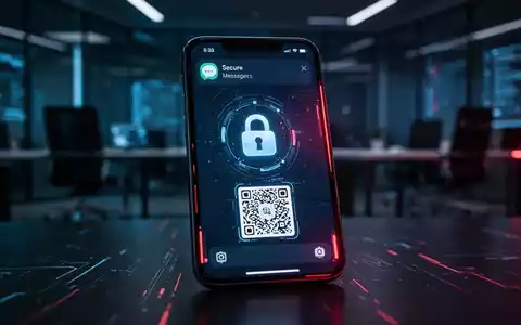 Ein Smartphone-Bildschirm mit einem Sicherheitssymbol und QR-Code-Scanner in einer dunklen, technologischen Umgebung. - Foto: über boerse-global.de