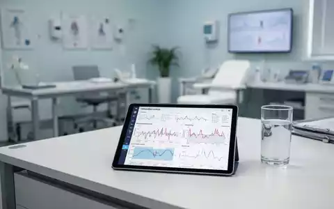 Medizinisches Setting mit einem Tablet, das Stoffwechseldaten anzeigt, in einer modernen Arztpraxis. - Foto: über boerse-global.de