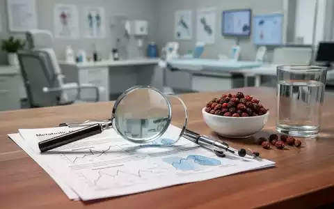 Eine Nahaufnahme von Berberitzen in einer Schale neben medizinischen Unterlagen und einer Lupe auf einem Schreibtisch. - Foto: über boerse-global.de
